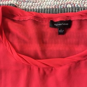 Coral Spense Sheer Top with cute twisted neckline
